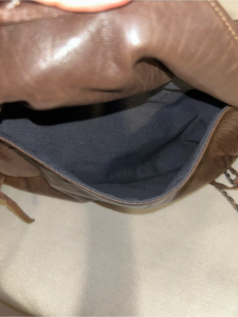 Botkier Dark Brown Leather Hobo with Top Handles and Chain Strap